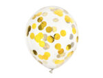 Party deco, balony z konfetti kółka złoty 30 cm, 6 szt Balony z konfetti wimpreze.pl 5