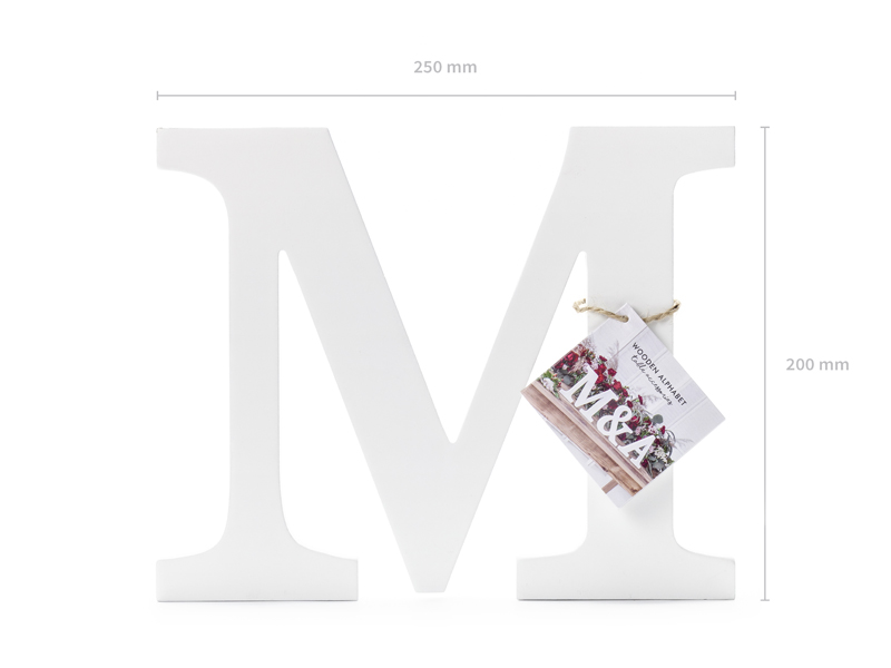 Litera m, biała, 25×20 cm Dekoracje stołu wimpreze.pl 4
