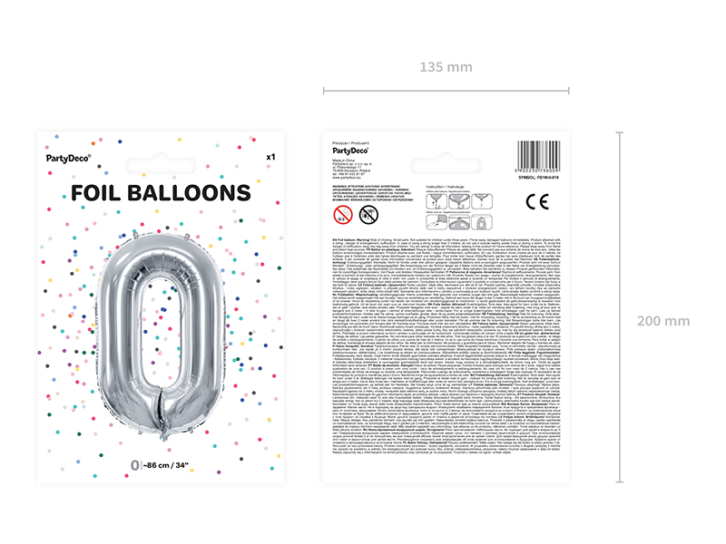 Balon foliowy cyfra 0 tęczowy na urodziny – 100cm Balony cyfry wimpreze.pl 3