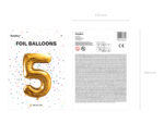Duży balon foliowy cyfra 5 urodziny – 100cm Balony cyfry wimpreze.pl 7