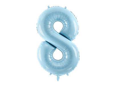 Balon foliowy cyfra 8 urodziny pastel blue – 86cm Balony cyfry wimpreze.pl