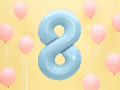 Balon foliowy cyfra 8 urodziny pastel blue – 86cm Balony cyfry wimpreze.pl 2