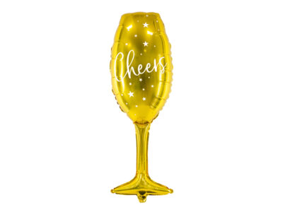 Balon foliowy na hel 81cm kieliszek szampana złoty Balony kształty wimpreze.pl 2