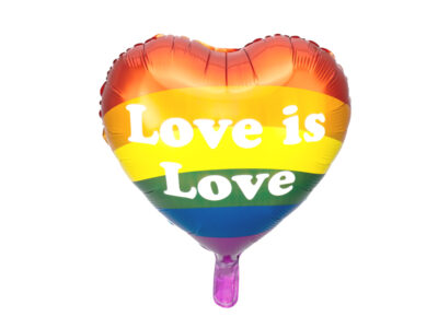Balon foliowy serce tęczowy pride love is love 35cm Balony na walentynki wimpreze.pl