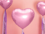 Balon foliowy metaliczny 45cm serce jasno różowy Balony na walentynki wimpreze.pl 8