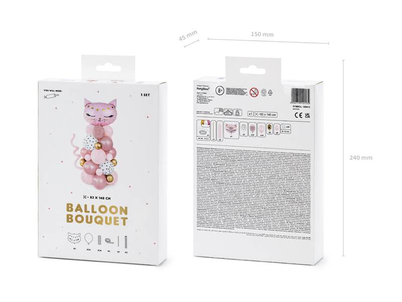 Bukiet balonów kotek balony girlanda 140cm Baby Shower wimpreze.pl 4