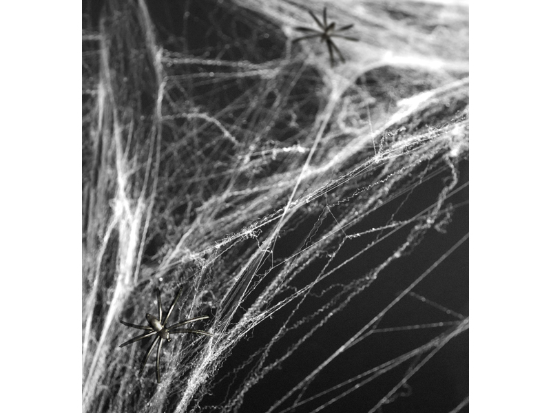 Pajęczyna 60g biała z pająkami Dekoracje na Halloween wimpreze.pl 2