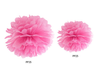 Pompon ozdobny bibułowy różowy 25cm Rozety i pompony wimpreze.pl 2