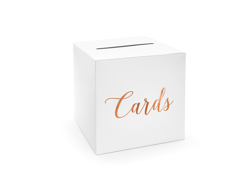 Pudełko na koperty, cards, różowe złoto, 24x24x24 cm Dekoracje stołu wimpreze.pl 2