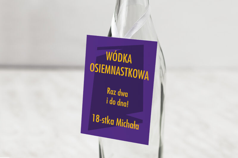 Zawieszka na alkohol wzór Fioletowa fantazja Urodziny wimpreze.pl 2