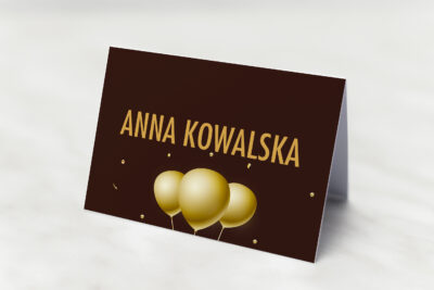 Winietka na urodziny brązowe wzór – Złote Balony Megabalony wimpreze.pl