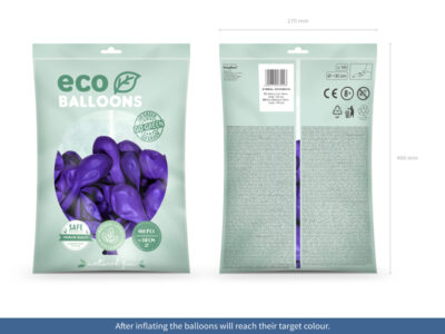 Balony eco 30cm metalizowane, fiolet – na halloween! Balony ECO wimpreze.pl 2