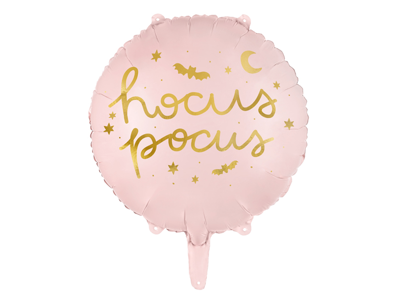 Balon foliowy hocus pocus, 45 cm, różowy – na halloween! Balony foliowe wimpreze.pl 2