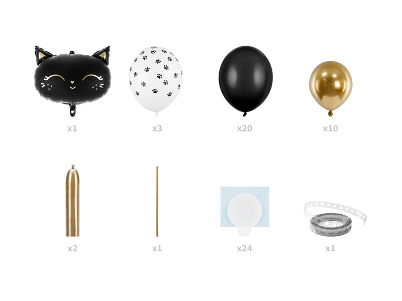 Bukiet balonów kotek, czarny, 83x140cm – na halloween! Balony i akcesoria wimpreze.pl 3