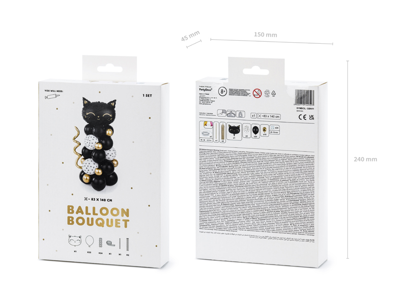 Bukiet balonów kotek, czarny, 83x140cm – na halloween! Balony i akcesoria wimpreze.pl 4