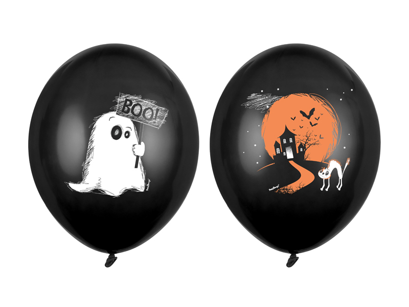 Balony 30cm, duszek, pastel black – na halloween! Balony i akcesoria wimpreze.pl 2