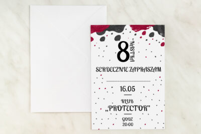 Oryginalne zaproszenie na 18 urodziny wzór – Malinowa Karta Kartki wimpreze.pl 2