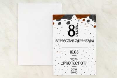 Oryginalne zaproszenie na 18 urodziny wzór – Brązowa Karta Kartki wimpreze.pl 2