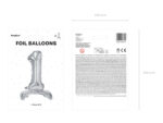 Stojący balon foliowy Cyfra ”1”, 70cm, srebrny Balony cyfry wimpreze.pl 9