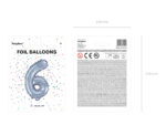 Balon foliowy Cyfra ”6”, 35cm, holograficzny Balony cyfry wimpreze.pl 9