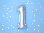 Balon foliowy Cyfra ”1”, 35cm, srebrny Balony cyfry wimpreze.pl 7