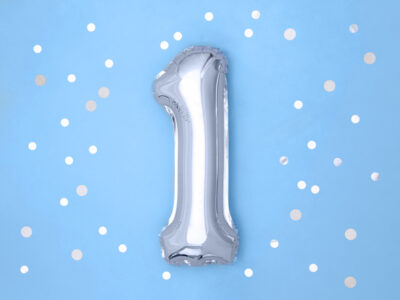 Balon foliowy Cyfra ”1”, 35cm, srebrny Balony cyfry wimpreze.pl 3