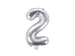 Balon foliowy Cyfra ”2”, 35cm, srebrny Balony cyfry wimpreze.pl 6