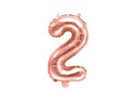 Balon foliowy Cyfra ”2”, 35cm, różowe złoto Balony cyfry wimpreze.pl 14