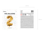 Balon foliowy Cyfra ”2”, 35cm, złoty Balony cyfry wimpreze.pl 10