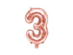 Balon foliowy Cyfra ”3”, 35cm, różowe złoto Balony cyfry wimpreze.pl 7