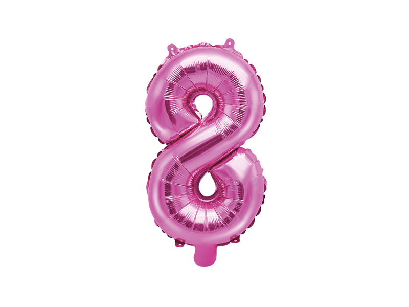 Balon foliowy Cyfra ”8”, 35cm, ciemny różowy Balony cyfry wimpreze.pl 2