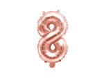 Balon foliowy Cyfra ”8”, 35cm, różowe złoto Balony cyfry wimpreze.pl 7