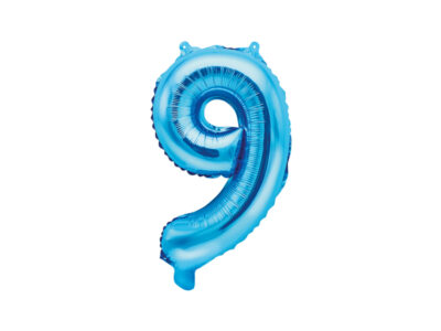 Balon foliowy Cyfra ”9”, 35cm, niebieski Balony cyfry wimpreze.pl
