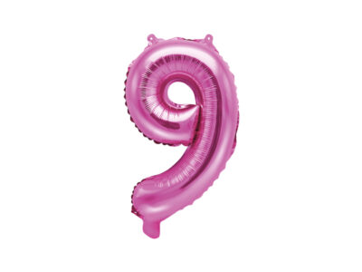 Balon foliowy Cyfra ”9”, 35cm, ciemny różowy Balony cyfry wimpreze.pl