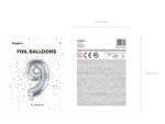 Balon foliowy Cyfra ”9”, 35cm, srebrny Balony cyfry wimpreze.pl 10