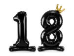 Stojący balon foliowy liczba „18”, 84 cm, czarny Balony na 18 urodziny wimpreze.pl 10