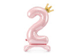 Stojący balon foliowy cyfra „2”, 84 cm, jasny różowy Balony cyfry wimpreze.pl 5