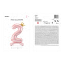 Stojący balon foliowy cyfra „2”, 84 cm, jasny różowy Balony cyfry wimpreze.pl 7
