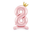 Stojący balon foliowy cyfra „8” , 84 cm, jasny różowy Balony cyfry wimpreze.pl 5