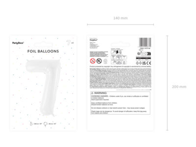 Balon foliowy Cyfra ”7”, 86 cm, biały Balony cyfry wimpreze.pl 2