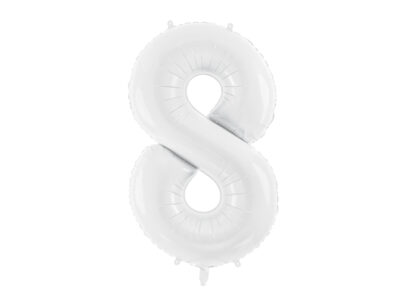 Balon foliowy Cyfra ”8”, 86 cm, biały Balony cyfry wimpreze.pl