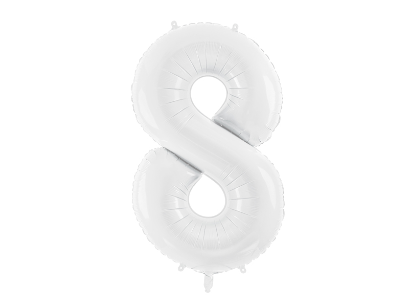 Balon foliowy Cyfra ”8”, 86 cm, biały Balony cyfry wimpreze.pl 2