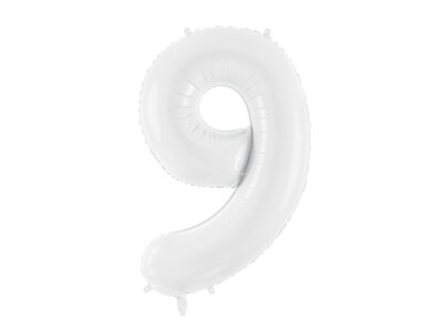 Balon foliowy Cyfra ”9”, 86 cm, biały Balony cyfry wimpreze.pl