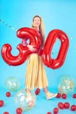 Balon foliowy Cyfra ”0”, 86cm, czerwony Balony cyfry wimpreze.pl 11