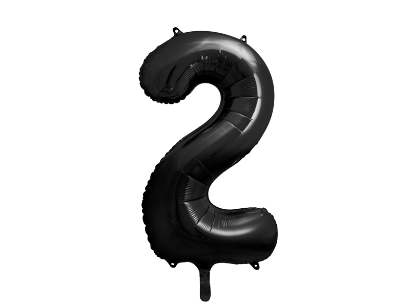 Balon foliowy Cyfra ”2”, 86cm, czarny Balony cyfry wimpreze.pl 2