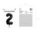 Balon foliowy Cyfra ”2”, 86cm, czarny Balony cyfry wimpreze.pl 9