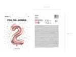 Balon foliowy Cyfra ”2”, 86cm, różowe złoto Balony cyfry wimpreze.pl 7