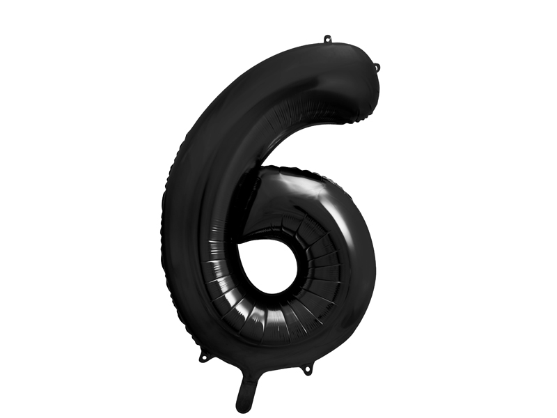 Balon foliowy Cyfra ”6”, 86cm, czarny Balony cyfry wimpreze.pl 2