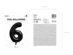 Balon foliowy Cyfra ”6”, 86cm, czarny Balony cyfry wimpreze.pl 9