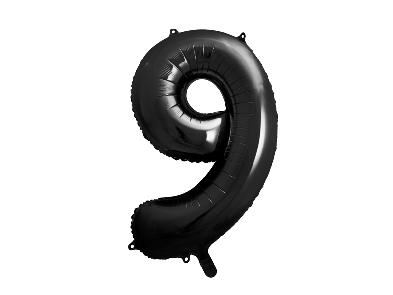 Balon foliowy Cyfra ”9”, 86cm, czarny Balony cyfry wimpreze.pl 2